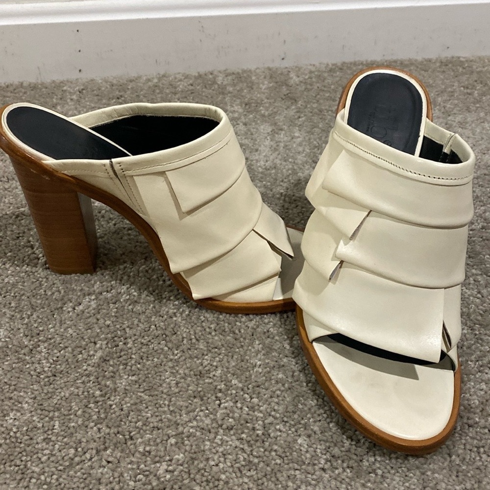 Tibi off white leather sandal